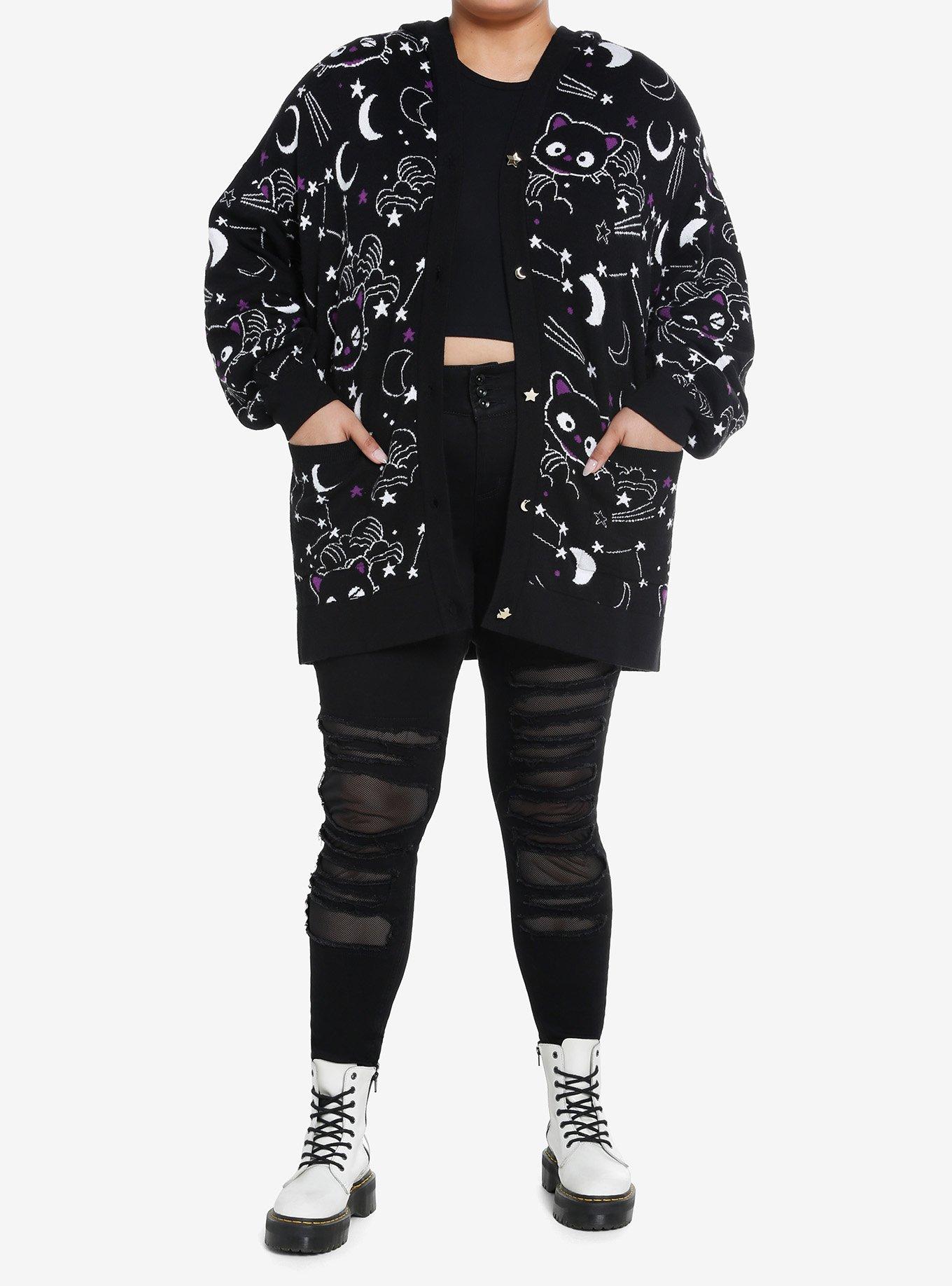 Chococat Celestial Knit Hooded Girls Cardigan Plus Size, , hi-res