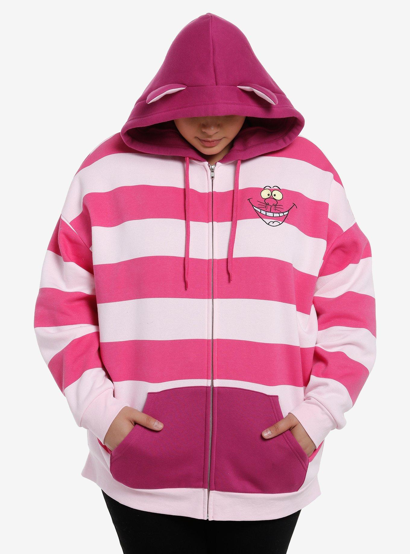 Disney Alice In Wonderland Cheshire Cat Girls Hoodie Plus Size, MULTI, alternate