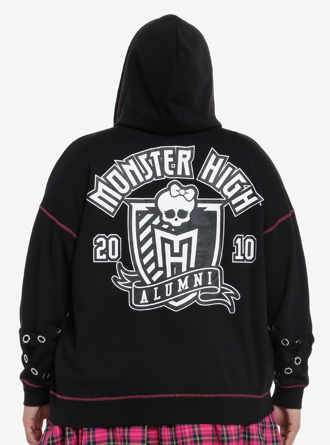 Monster High Grommet Sleeve Girls Hoodie Plus Size, MULTI, alternate