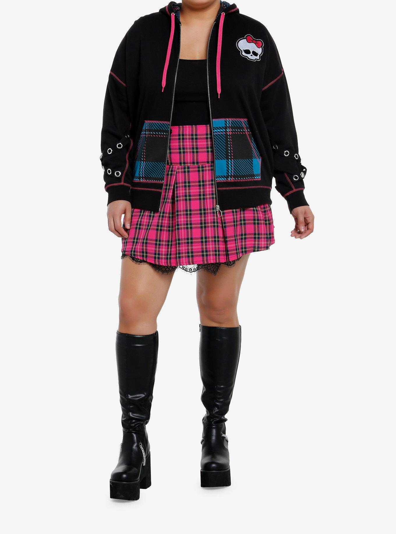Monster High Grommet Sleeve Girls Hoodie Plus Size, MULTI, alternate