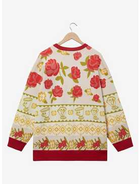 Disney Beauty and The Beast Rose Patterned Women's Plus Size Cardigan - BoxLunch Exclusive, , hi-res