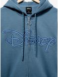 Disney Logo Blue Zip Hoodie — BoxLunch Exclusive, LIGHT BLUE, alternate