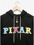 Disney Pixar Logo Multicolored Zip Hoodie — BoxLunch Exclusive, BLACK, alternate