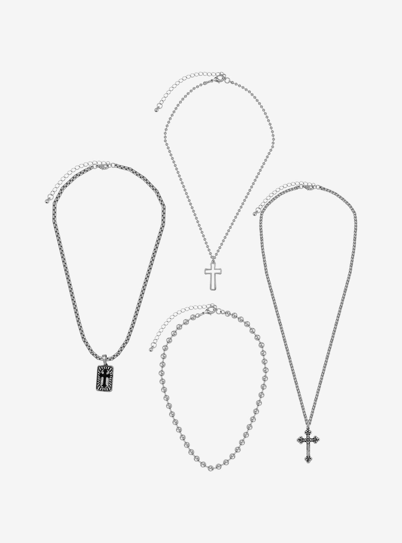 Social Collision® Cross Chain Necklace Set, , alternate
