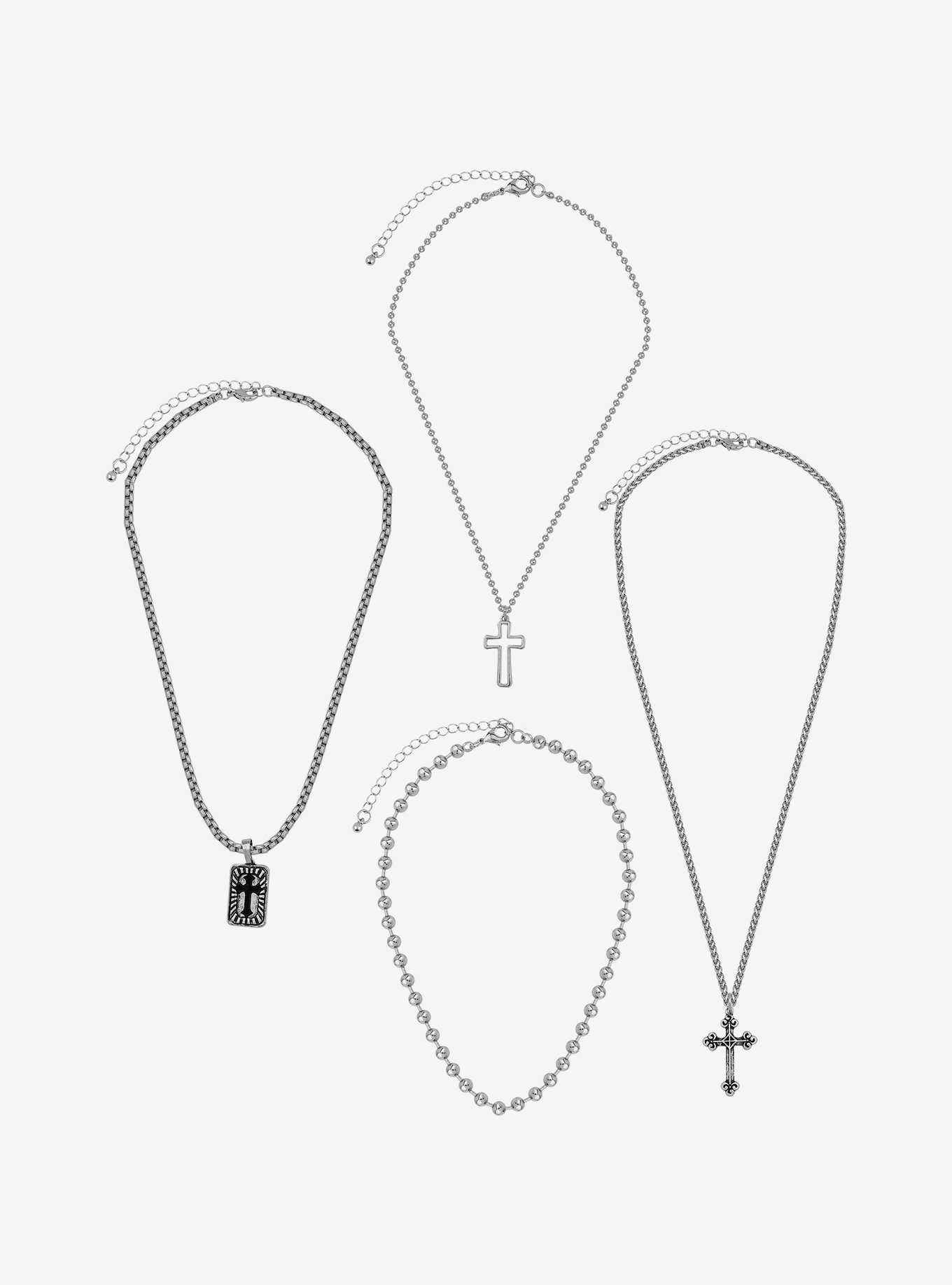 Social Collision® Cross Chain Necklace Set, , hi-res