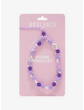 Purple Smiles and Stars Beaded Phone Wristlet - BoxLunch Exclusive, , hi-res