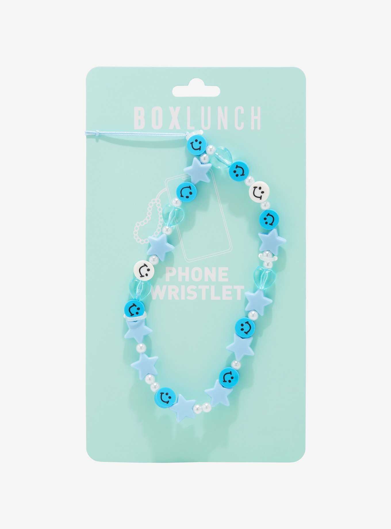 Blue Smiles and Stars Beaded Phone Wristlet - BoxLunch Exclusive, , hi-res