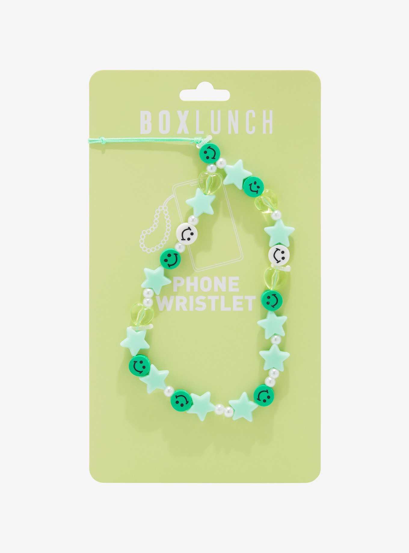 Green Smiles and Stars Beaded Phone Wristlet - BoxLunch Exclusive, , hi-res