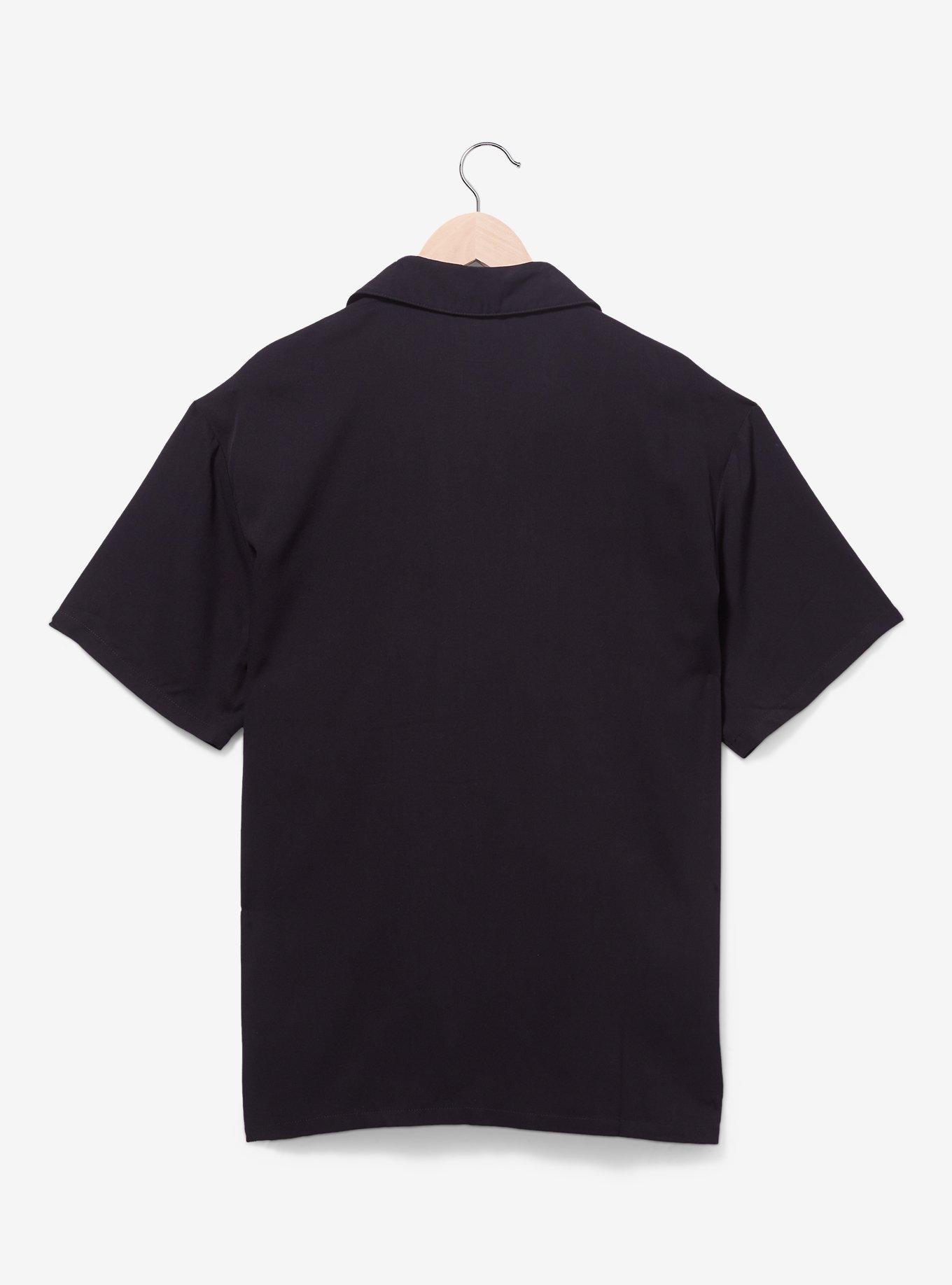 Disney The Nightmare Before Christmas Jack Skellington Roses Woven Button-Up - BoxLunch Exclusive, BLACK, alternate