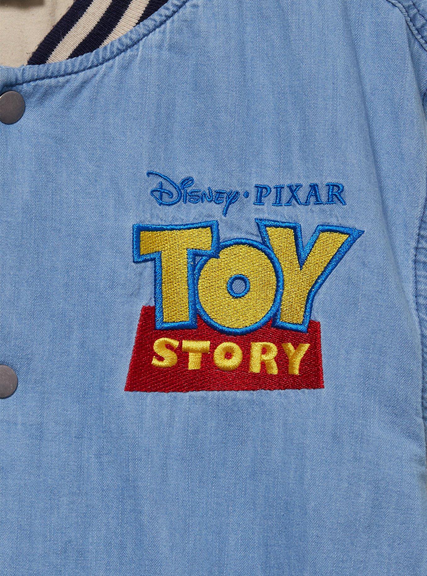 Disney Pixar Toy Story Buzz & Woody Denim Bomber Jacket - BoxLunch Exclusive, DENIM, alternate