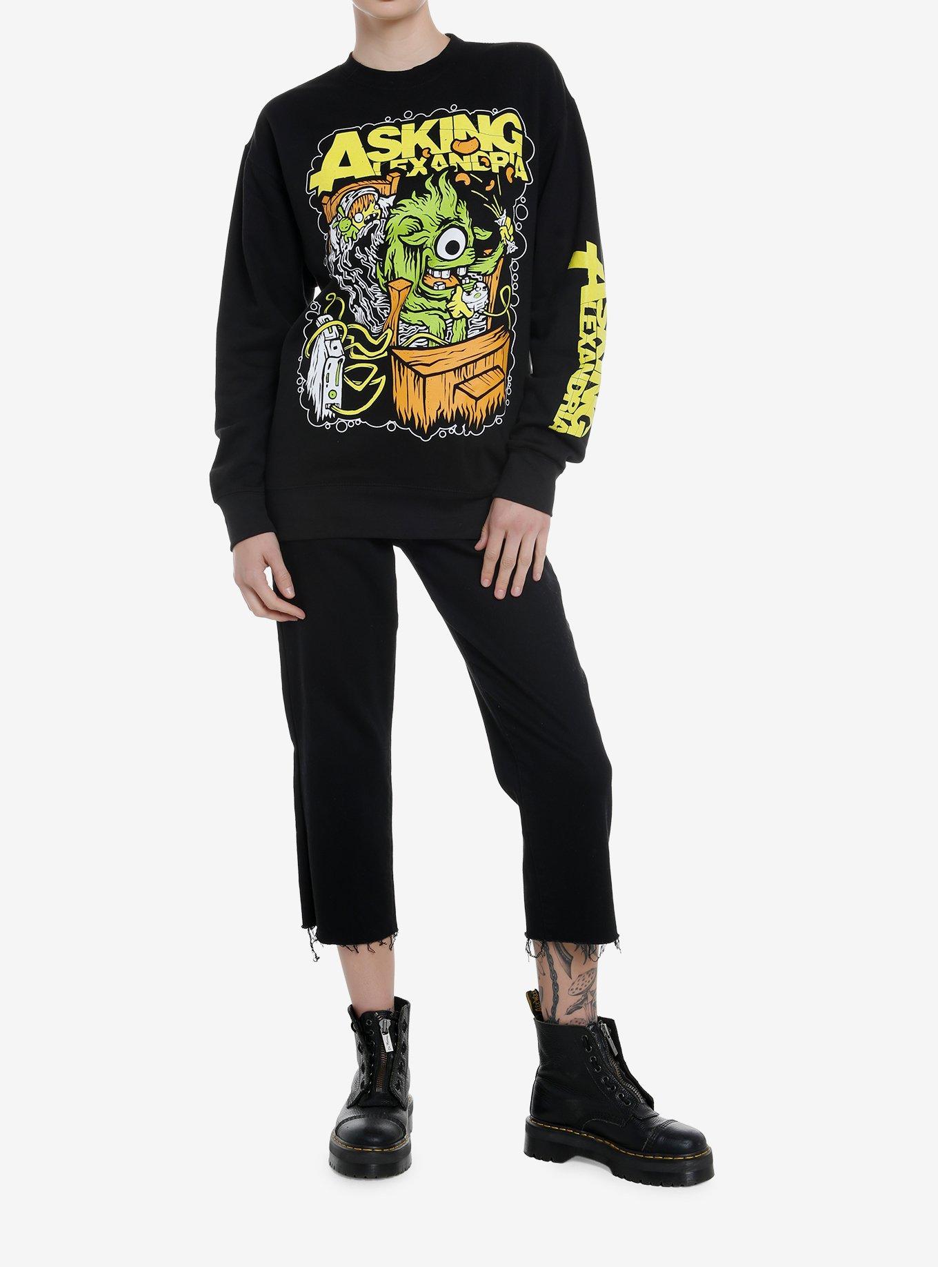 Asking Alexandria Video Game Demon Girls Sweatshirt, BLACK, alternate