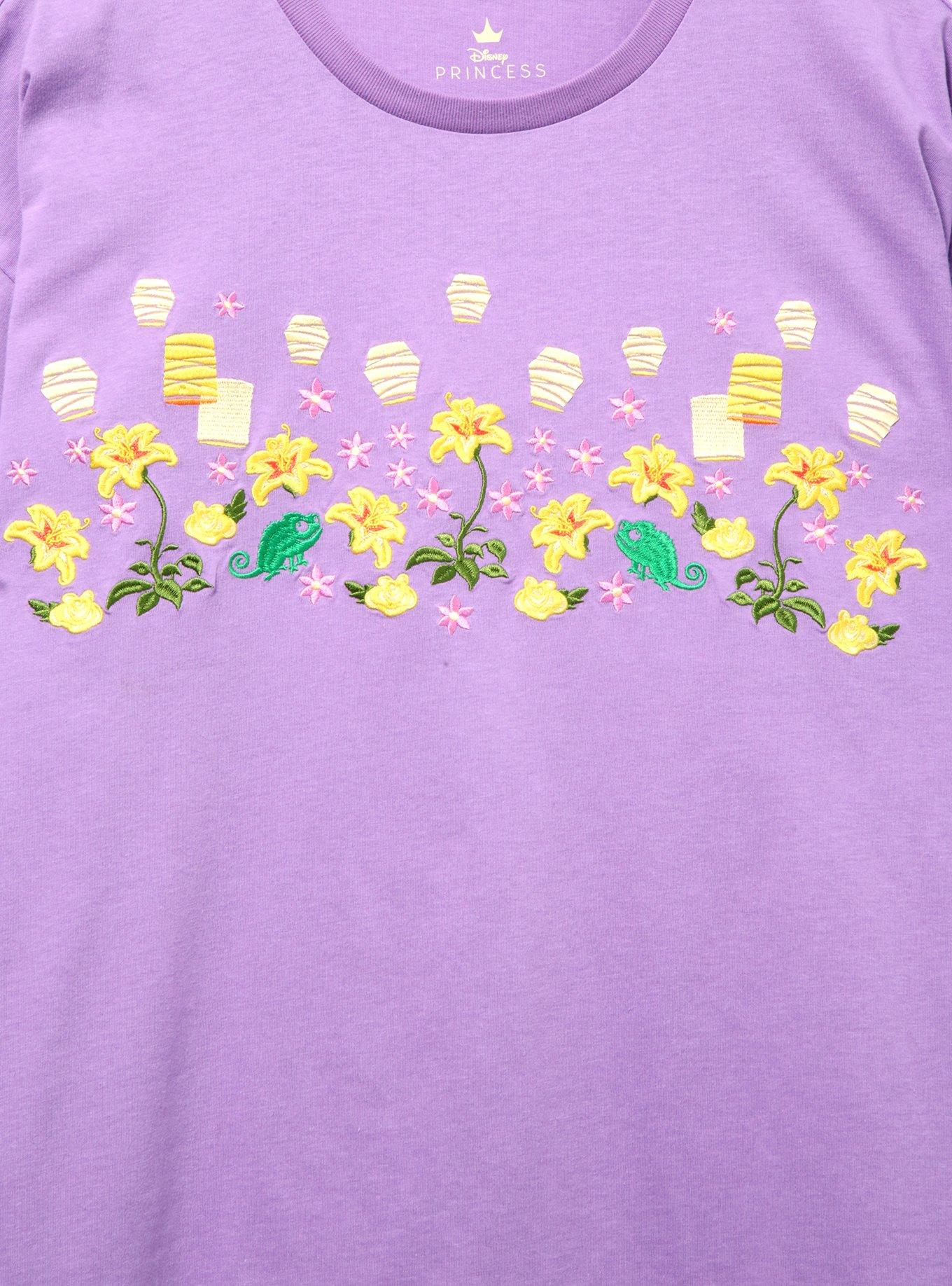 Disney Tangled Floral Lanterns Women's Plus Size T-Shirt - BoxLunch Exclusive, LILAC, alternate