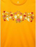 Disney Beauty and the Beast Chip Floral Women's Plus Size T-Shirt - BoxLunch Exclusive, GOLD, alternate