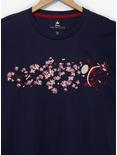 Disney Mulan Mushu Floral Women's T-Shirt - BoxLunch Exclusive, NAVY, alternate