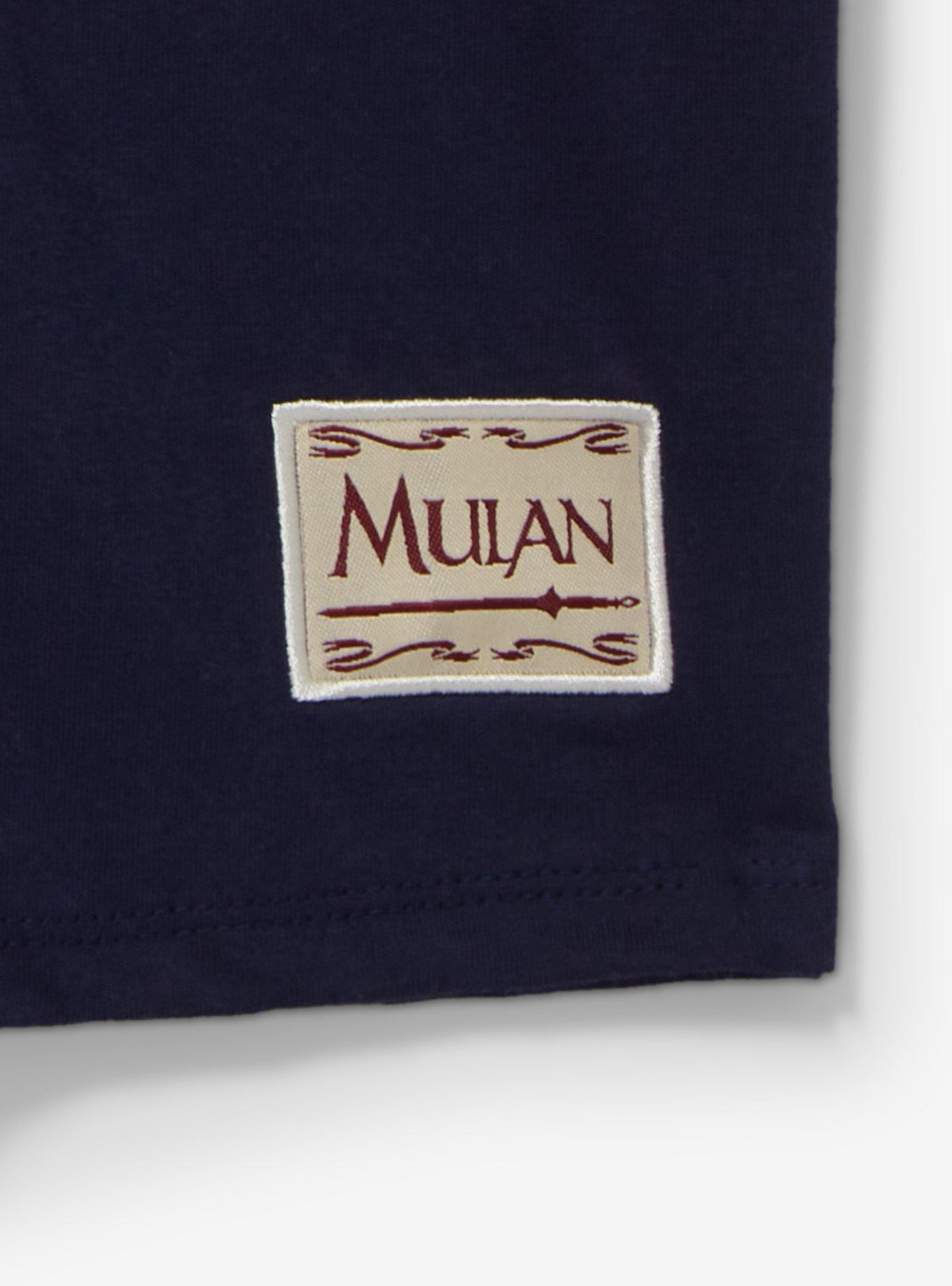 Disney Mulan Mushu Floral Women's T-Shirt - BoxLunch Exclusive, NAVY, alternate