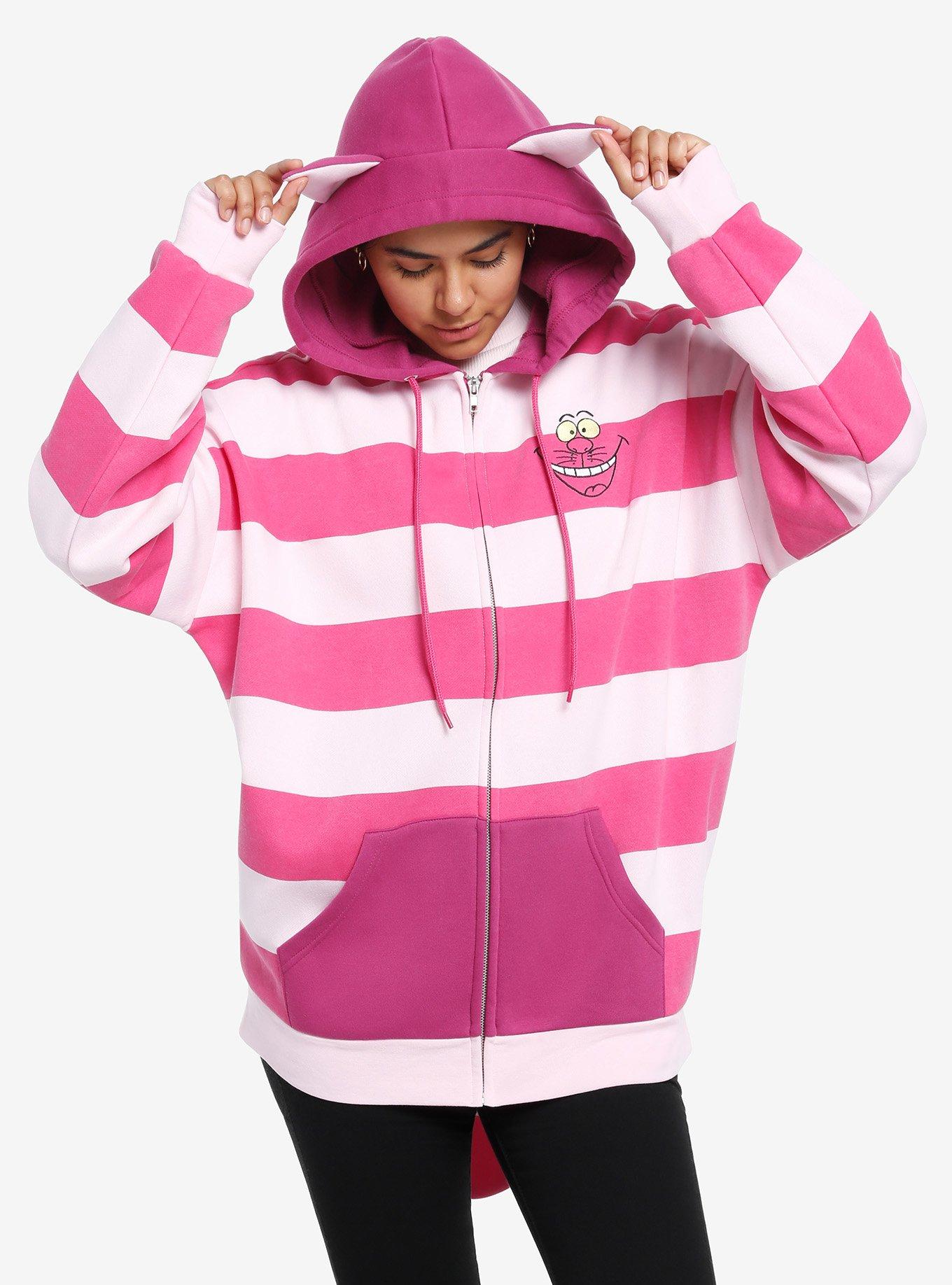 Disney Alice In Wonderland Cheshire Cat Hoodie, PINK STRIPE, alternate