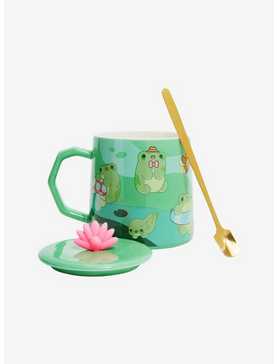 Frog Lily Mug With Spoon & Lid By Bright Bat Designs, , hi-res
