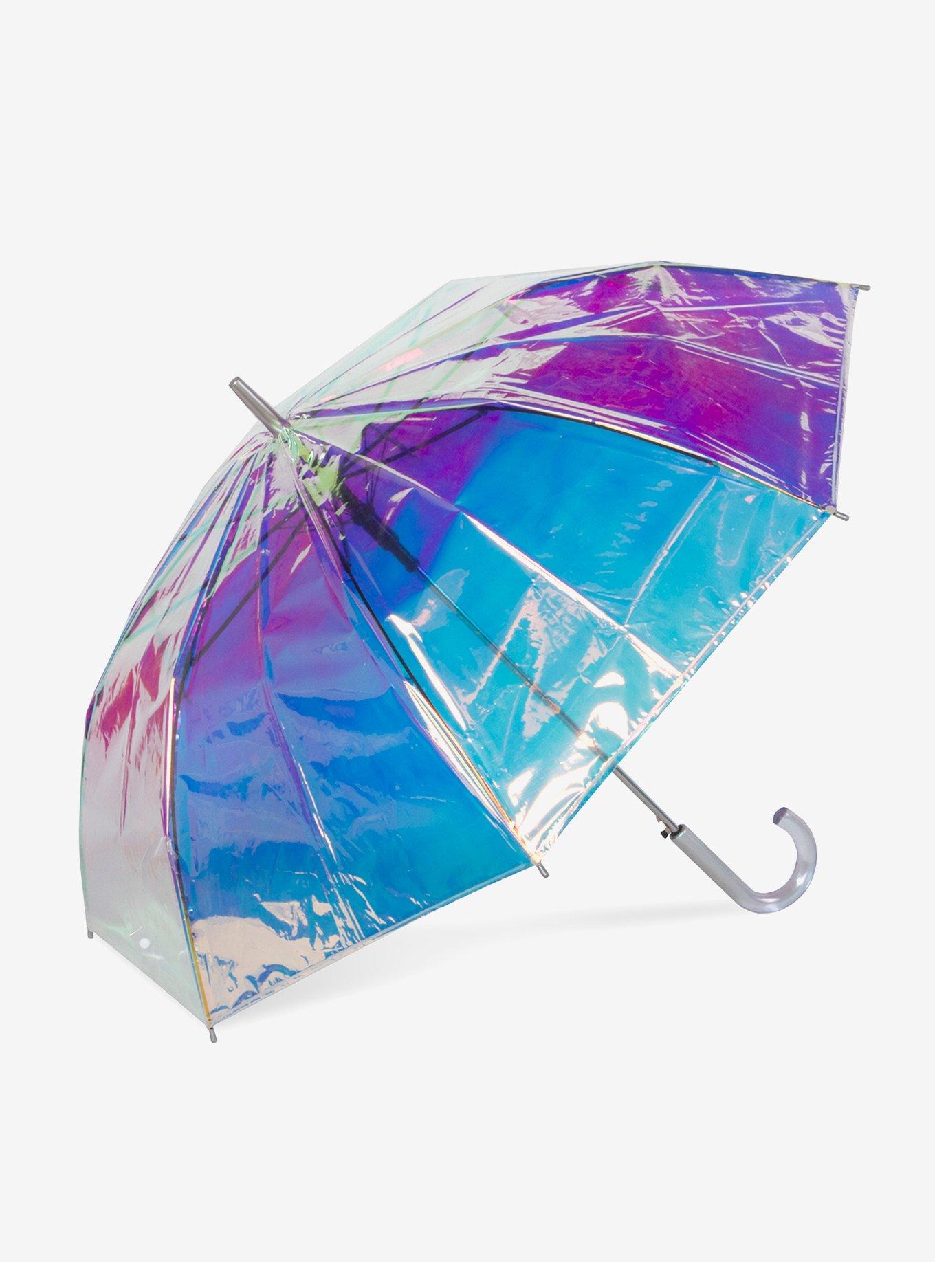 50" Auto Open Bubble Stick Umbrella Iridescent