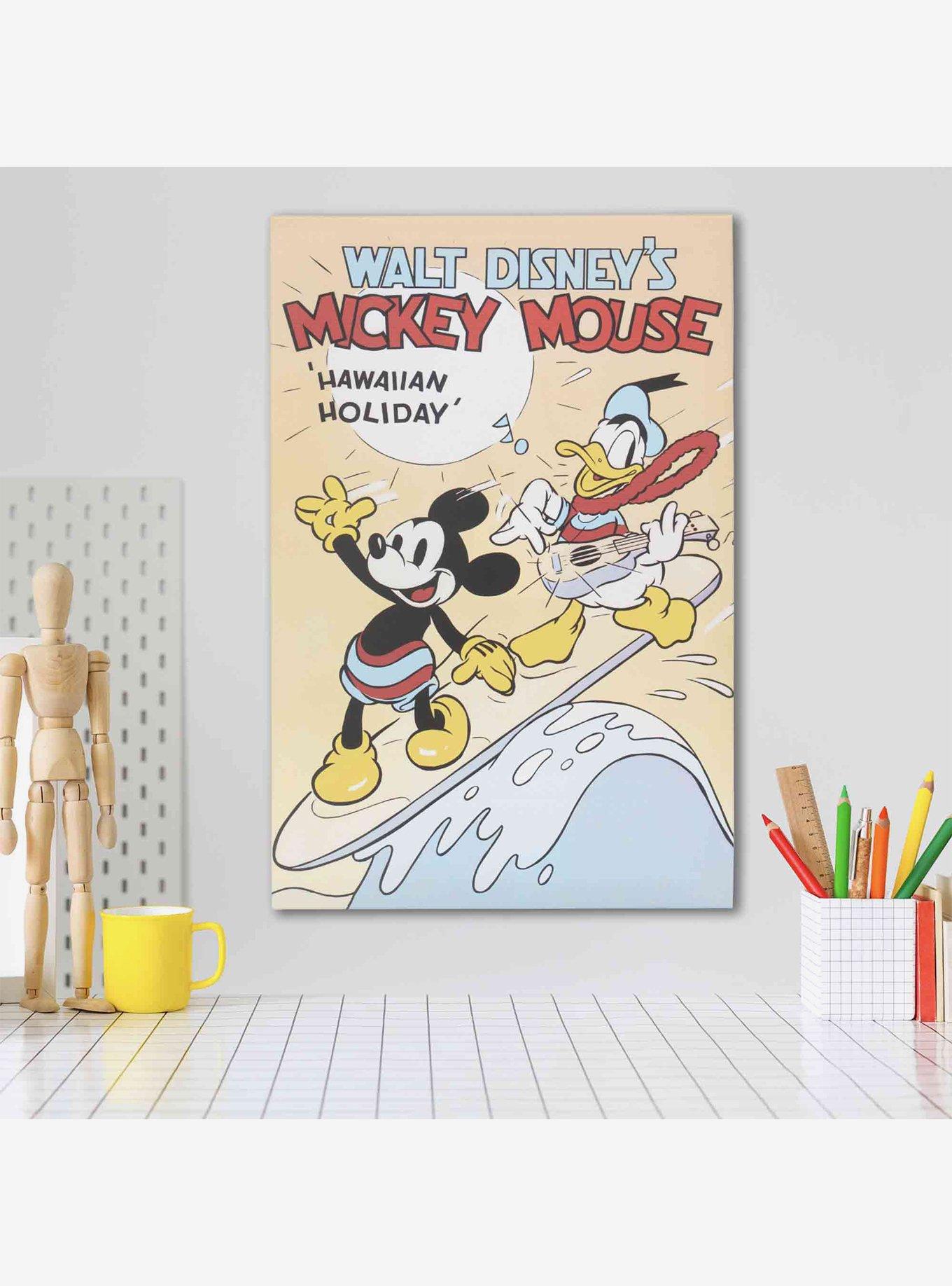 Disney Mickey Mouse Hawaiian Holiday Surf Classic Movie Cover Canvas Wall Decor, , alternate