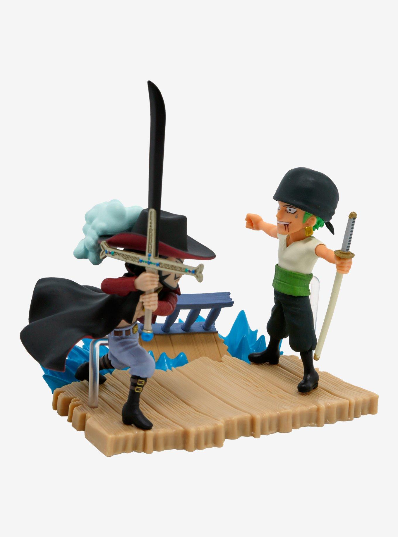 Banpresto One Piece World Collectable Figure Log Stories Roronoa Zoro vs. Dracule Mihawk Figure, , alternate