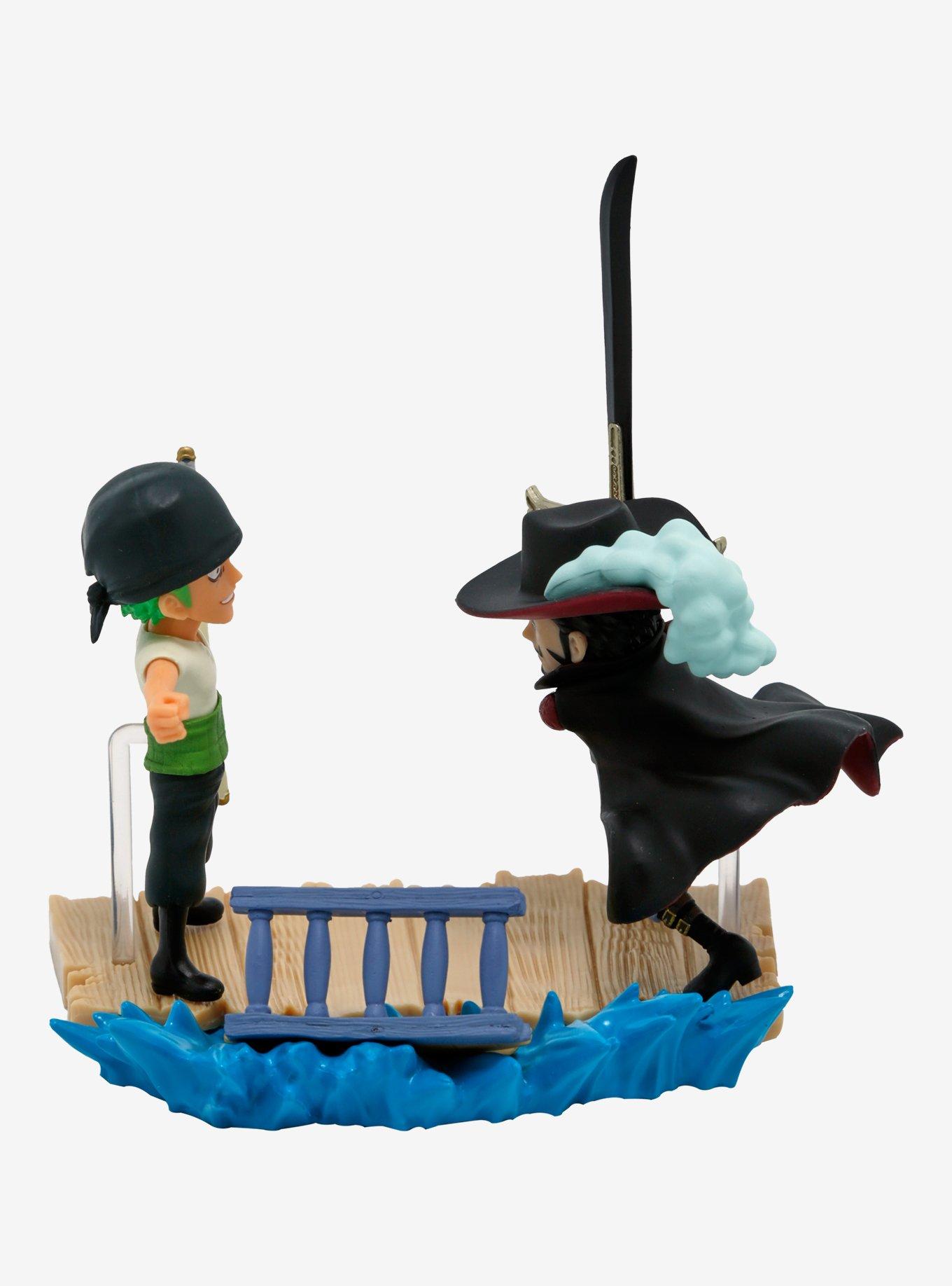 Banpresto One Piece World Collectable Figure Log Stories Roronoa Zoro vs. Dracule Mihawk Figure, , alternate