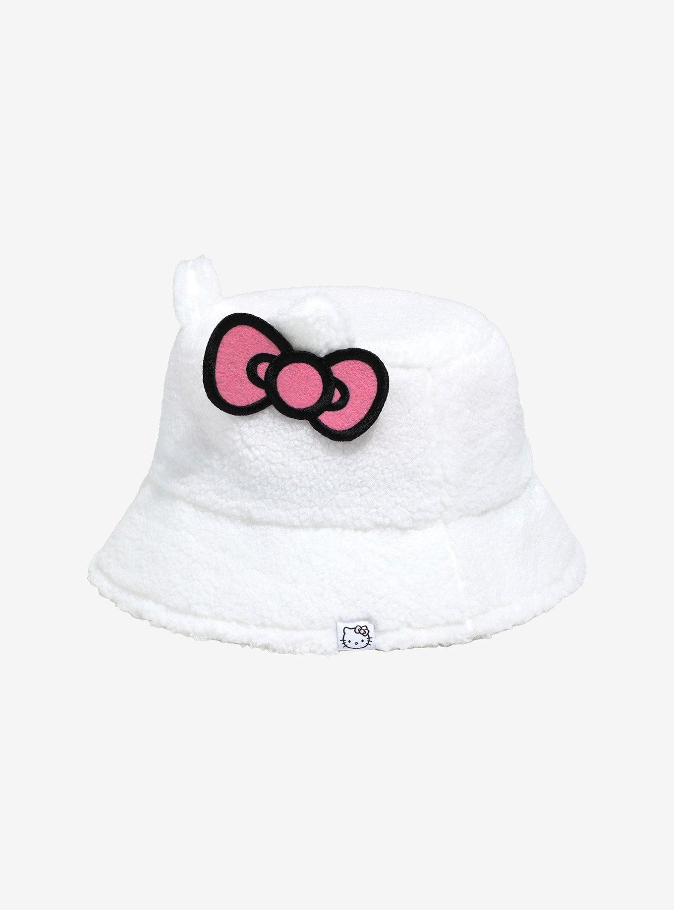 Hello Kitty Ears Bow Sherpa Bucket Hat