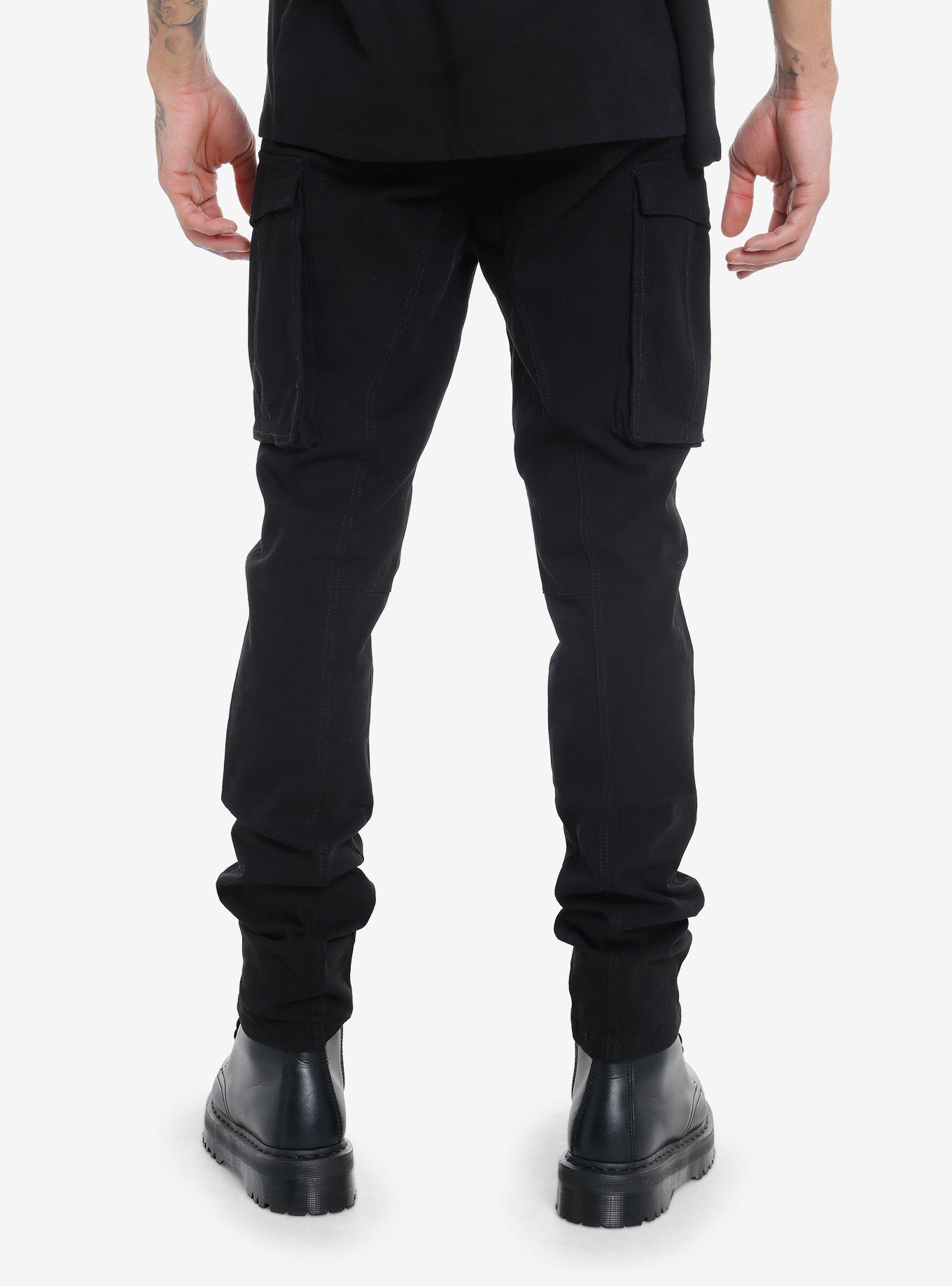 Black Cargo Pocket Pants, BLACK, alternate