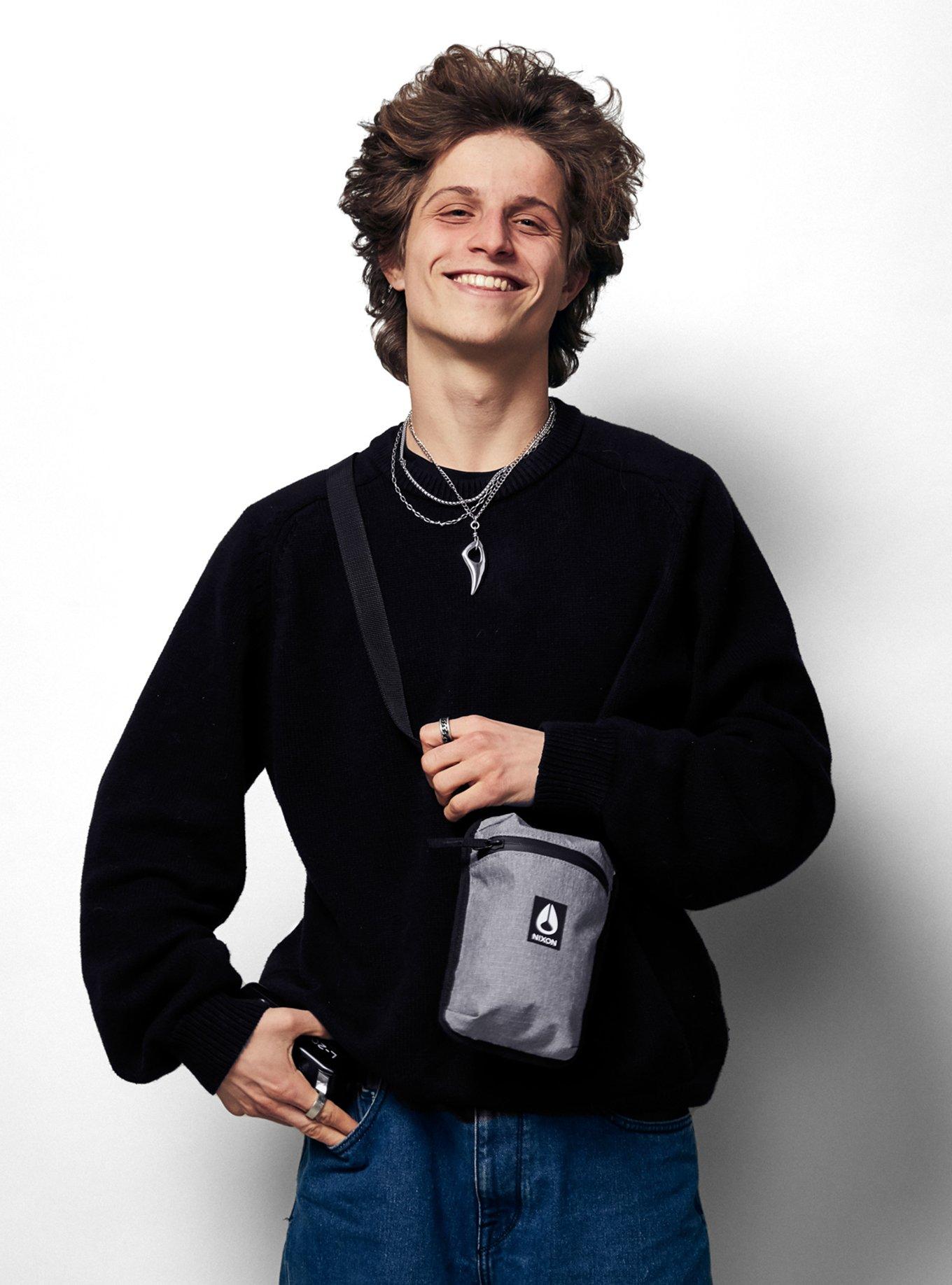 Nixon Day Trippin' Stash Heather Gray Crossbody Bag, , alternate