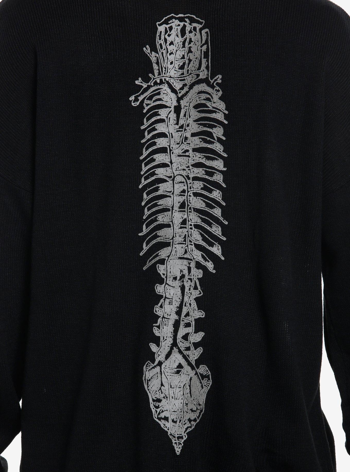 Black Spine Destructed Sweater, OLIVE, alternate
