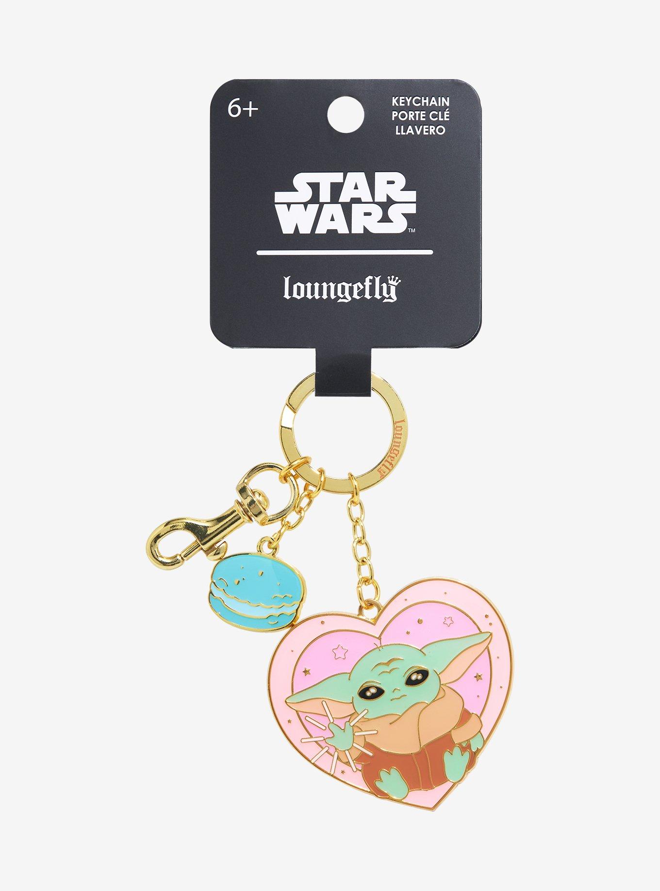 Loungefly Star Wars The Mandalorian Grogu Heart Multi-Charm Keychain - BoxLunch Exclusive, , alternate