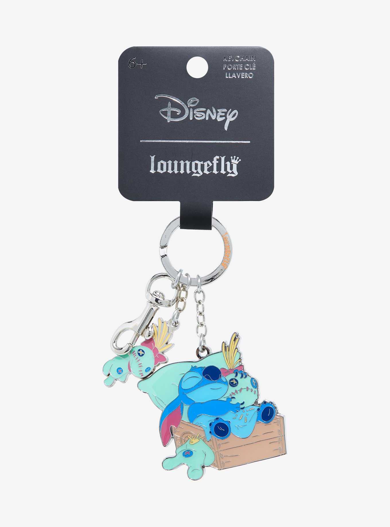 Loungefly Disney Lilo & Stitch Sleeping Stitch & Scrump Multi-Charm Keychain - BoxLunch Exclusive, , hi-res