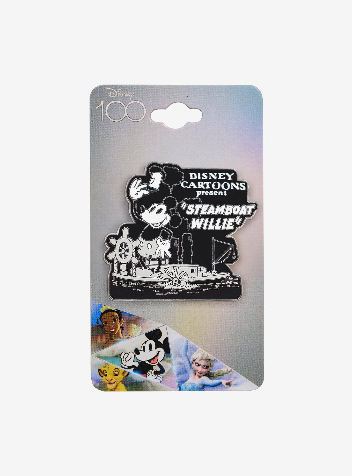 Disney 100 Mickey Mouse Steamboat Willie Enamel Pin - BoxLunch Exclusive, , alternate