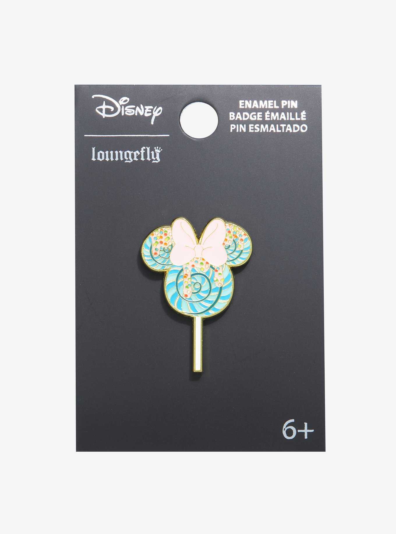Loungefly Disney Minnie Mouse Blue Lollipop Enamel Pin - BoxLunch Exclusive, , hi-res