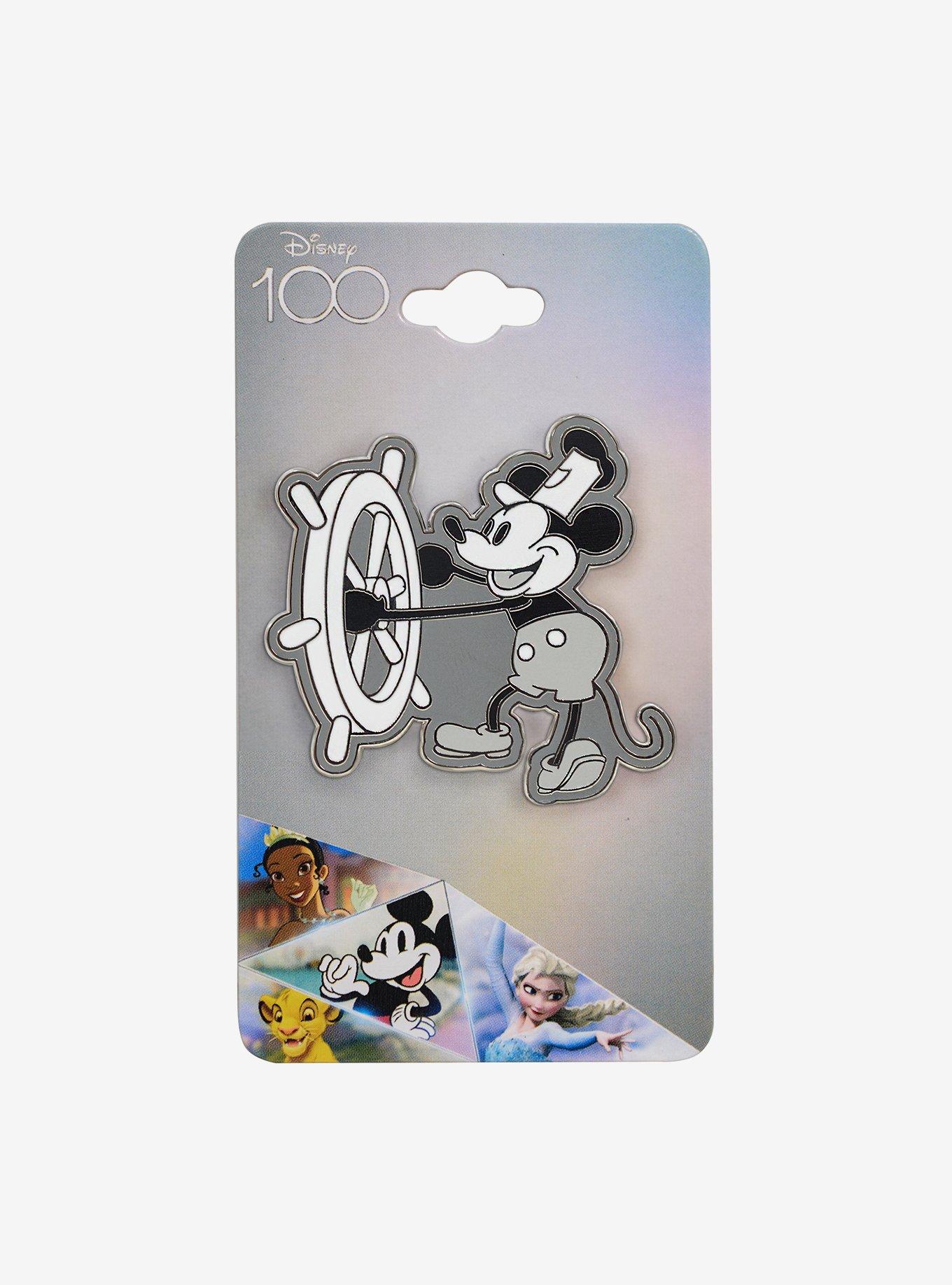 Disney 100 Mickey Mouse Steamboat Willie Outline Enamel Pin - BoxLunch Exclusive, , alternate