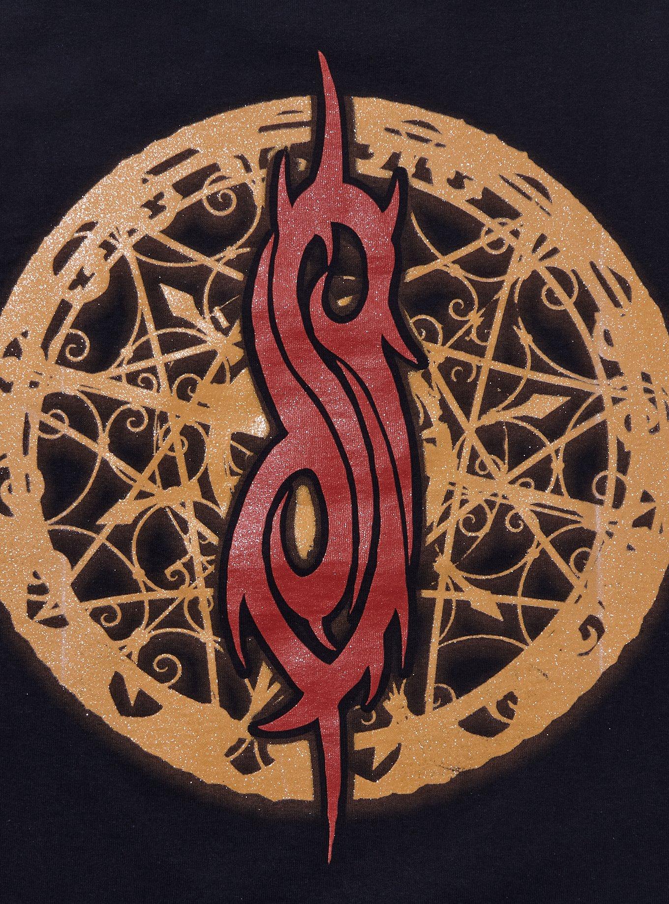 Slipknot Member Grid Glitter Boyfriend Fit Girls T-Shirt, BLACK, alternate