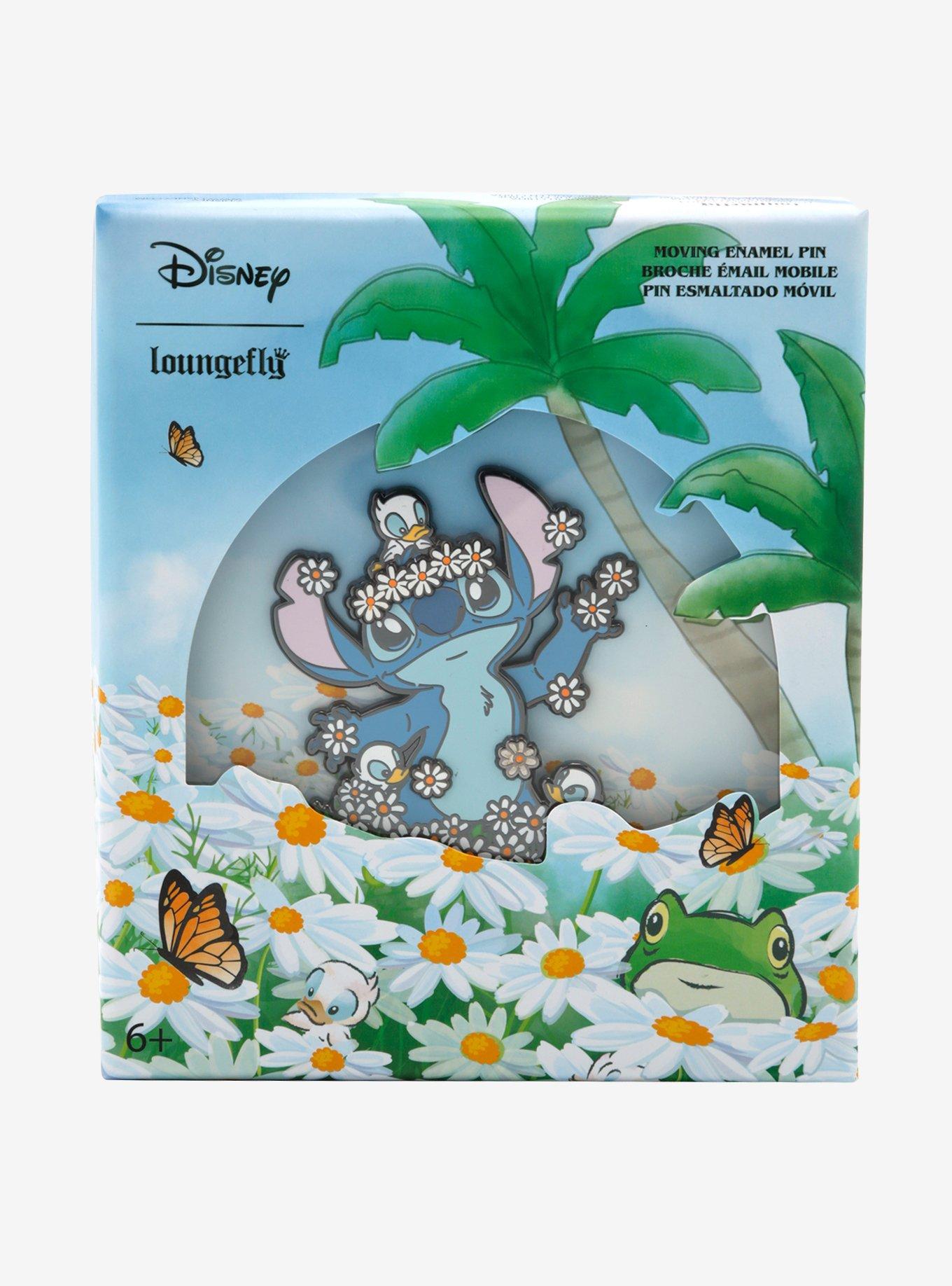Loungefly Disney Lilo & Stitch Daisies Sliding Enamel Pin, , alternate