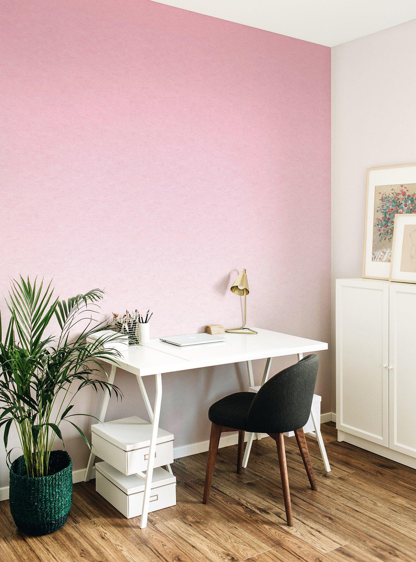 Pink Aura Ombre Peel & Stick Wallpaper Mural, , alternate