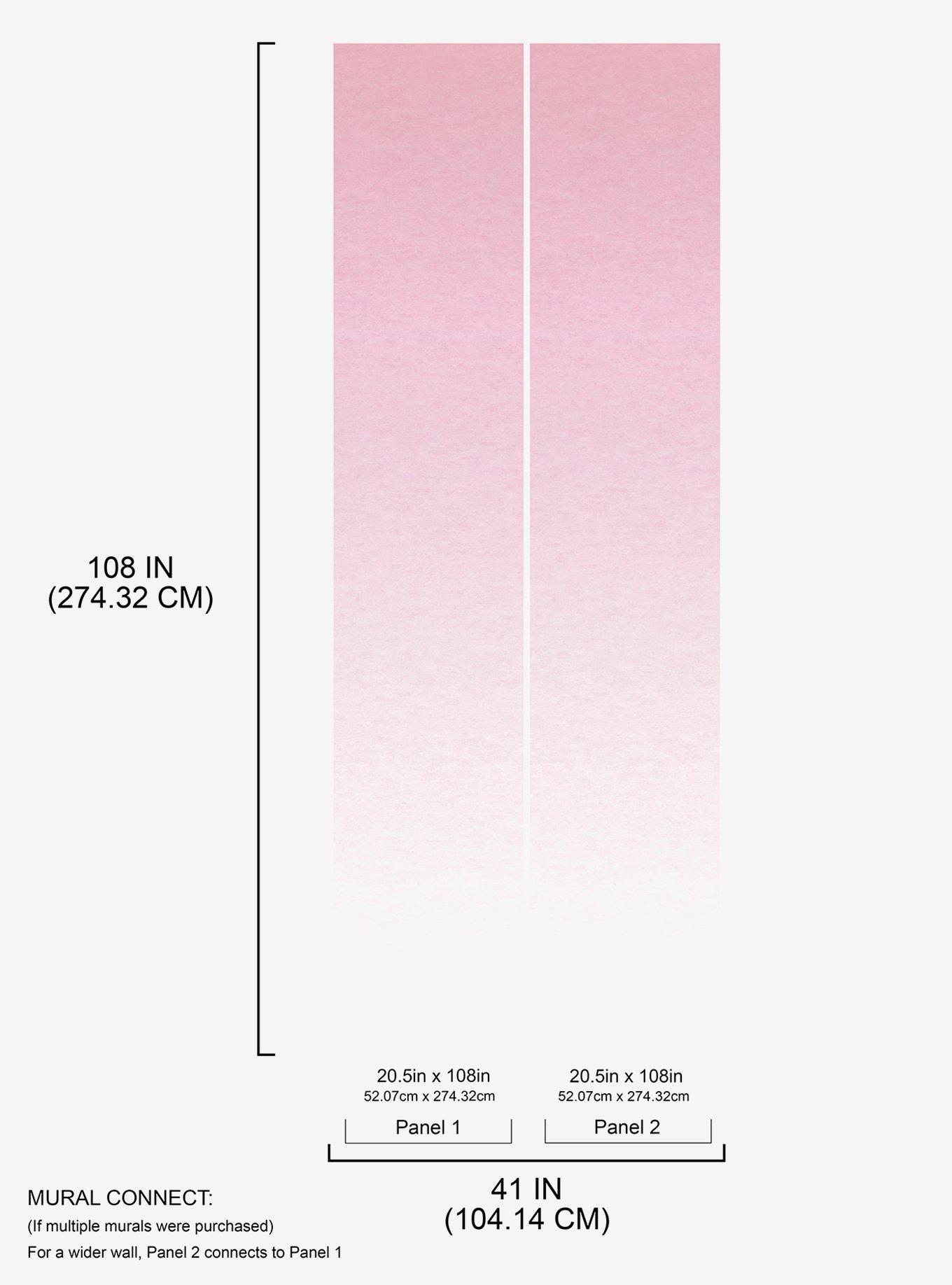 Pink Aura Ombre Peel & Stick Wallpaper Mural, , alternate