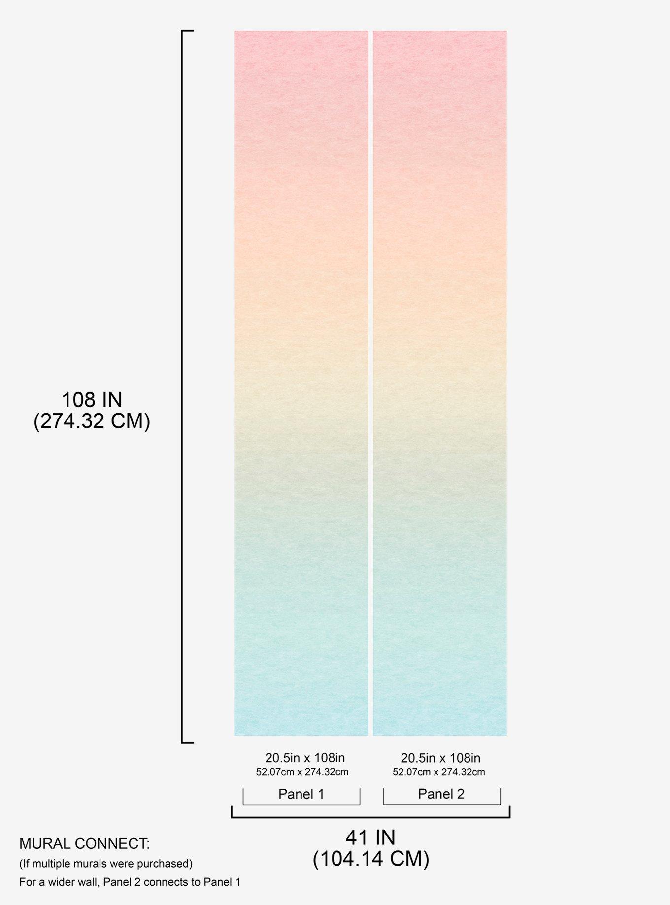 Rainbow Aura Ombre Peel & Stick Wallpaper Mural, , alternate