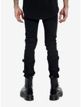 HT Denim Cross Zippers & Buckles Black Stinger Jeans, BLACK, alternate