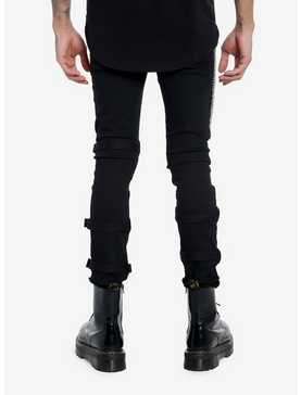HT Denim Cross Zippers & Buckles Black Stinger Jeans, , hi-res
