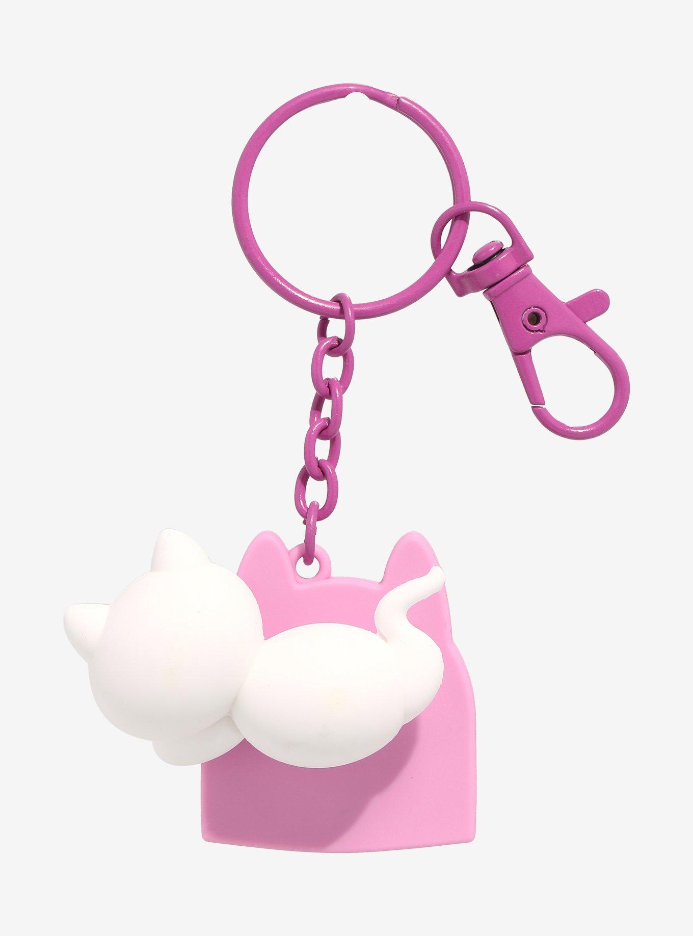 Ghost Kitty Gravestone Figural Keychain, , alternate