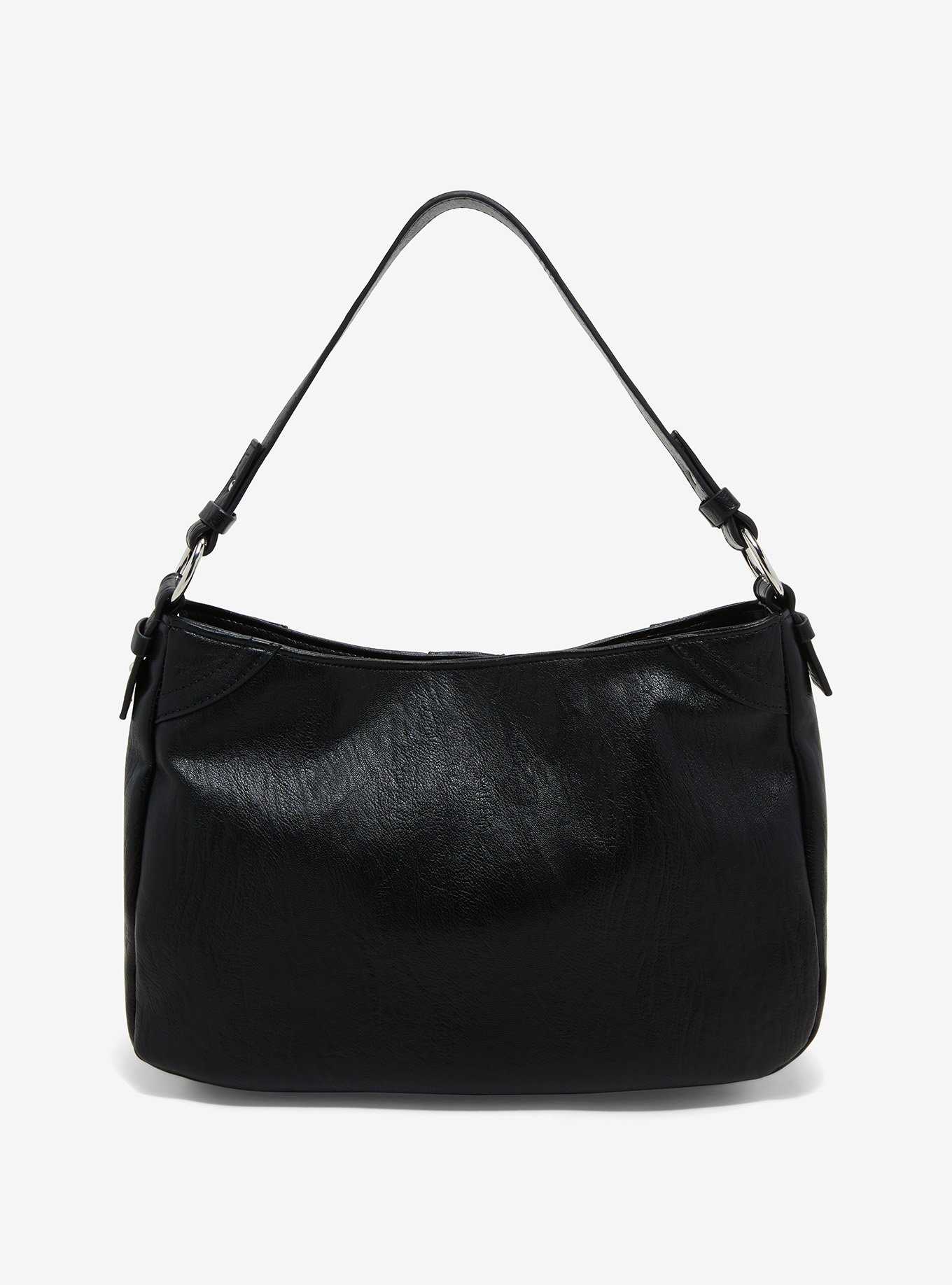 Black & Silver Hardware Slouch Bag, , hi-res