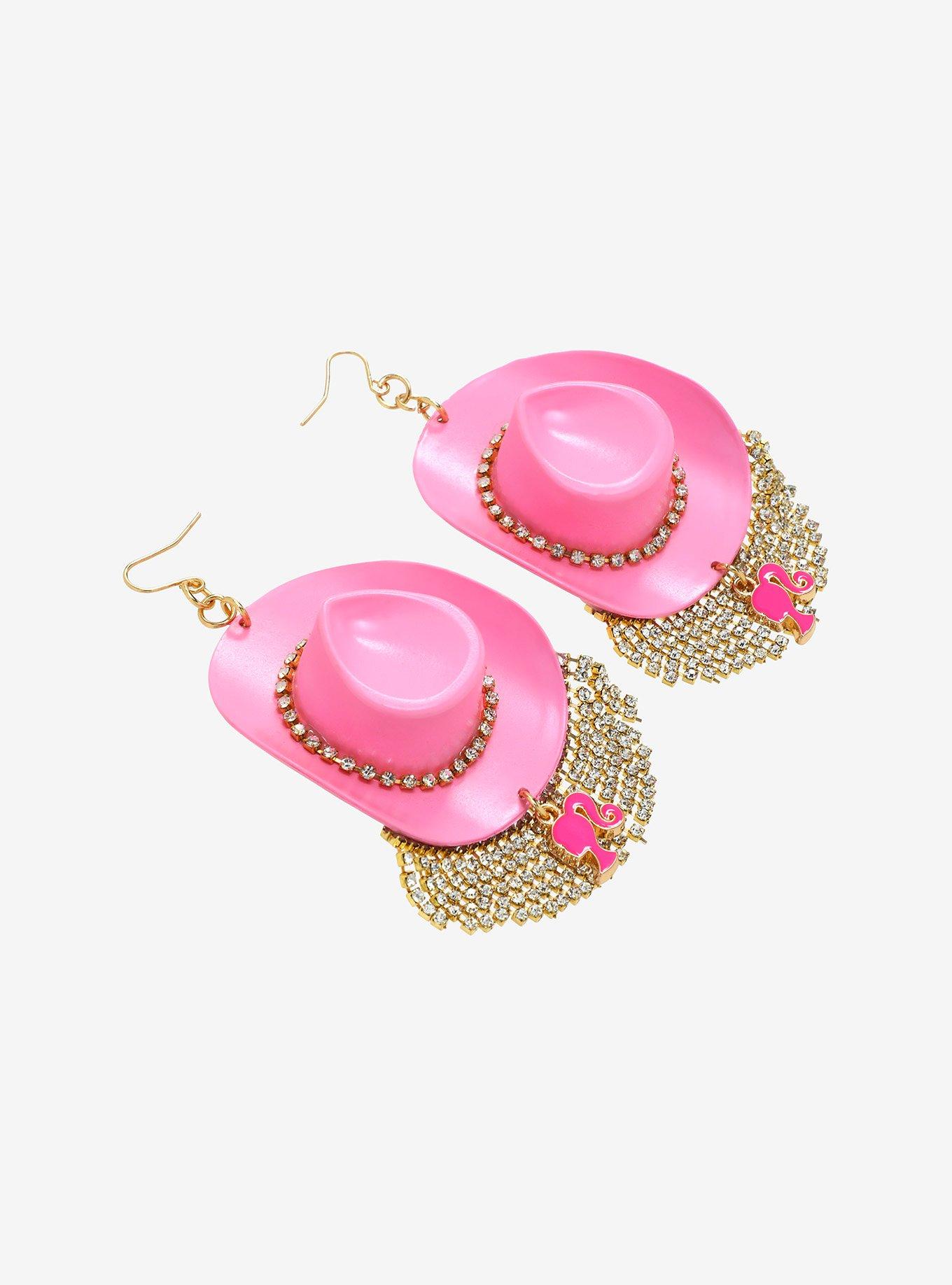 Barbie Cowboy Hat Bling Fringe Earrings &mdash; BoxLunch Exclusive, , alternate