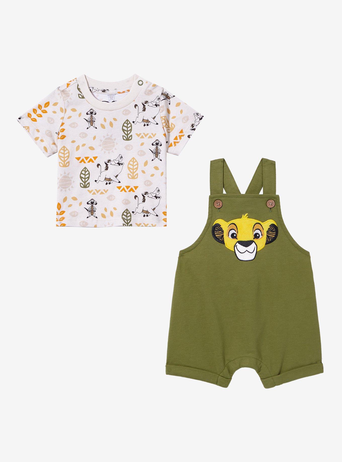 Disney The Lion King Simba Infant Overall Set - BoxLunch Exclusive, GREEN  OLIVE, alternate