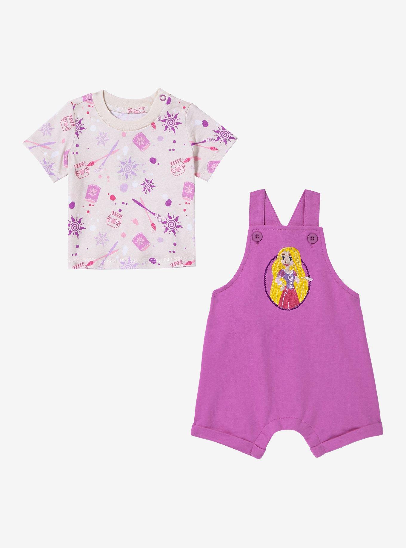 Disney Tangled Rapunzel Icons Infant T-Shirt and Overall Set - BoxLunch Exclusive, PURPLE, alternate