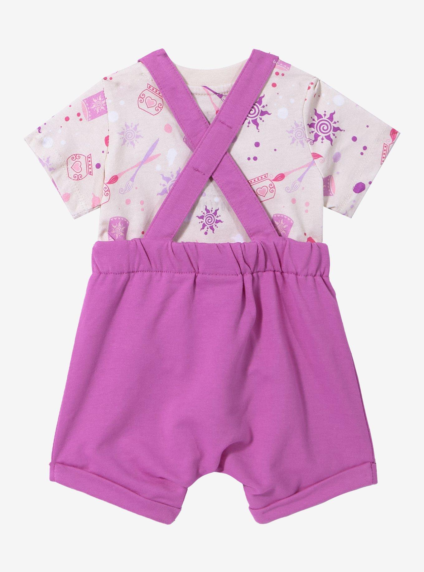 Disney Tangled Rapunzel Icons Infant T-Shirt and Overall Set - BoxLunch Exclusive, PURPLE, alternate