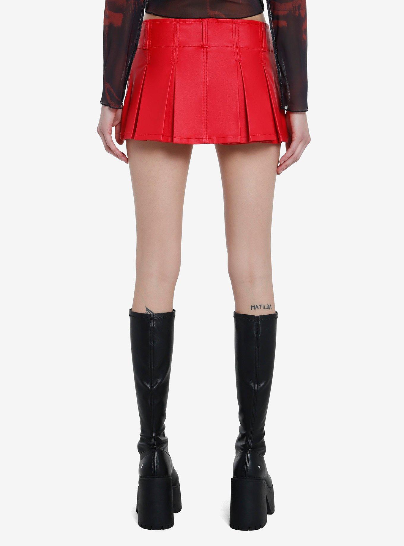 Red Coated Mini Skort, , hi-res