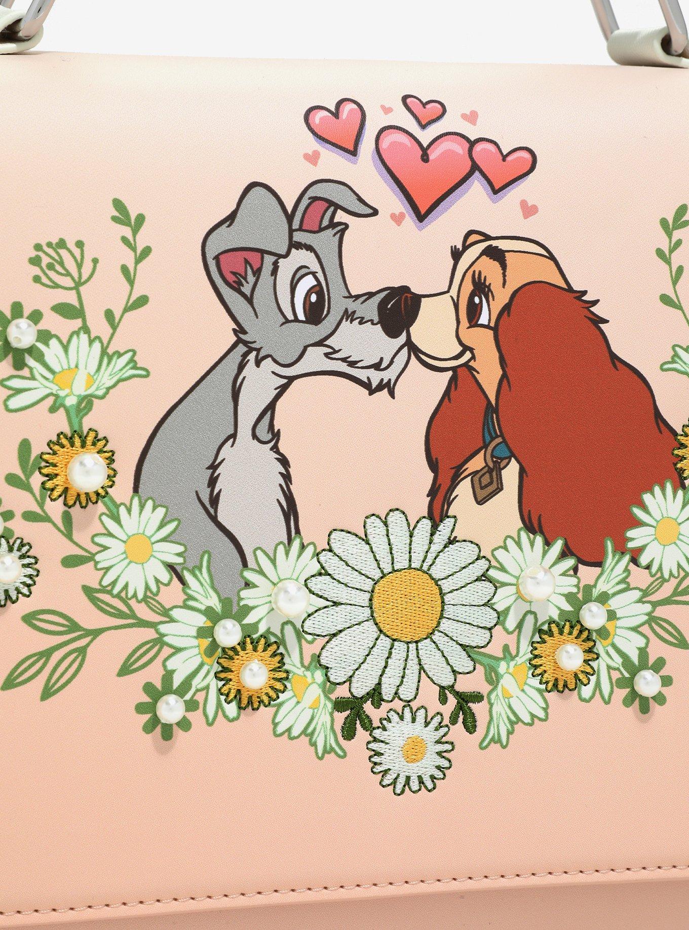 Loungefly Disney Lady and the Tramp Kiss Floral Crossbody Bag &mdash; BoxLunch Exclusive, , alternate