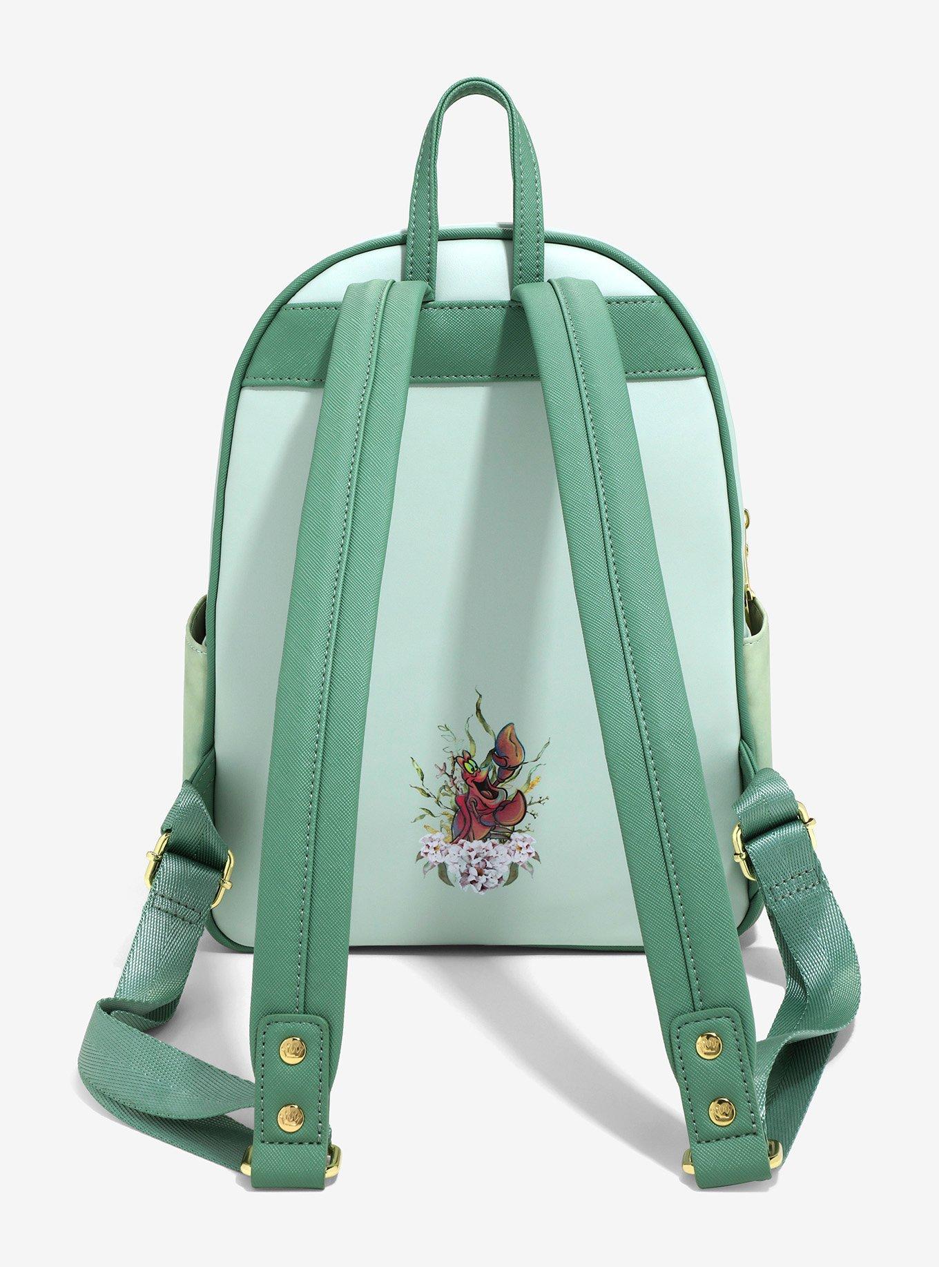 Disney The Little Mermaid Ariel and Flounder Green Underwater Mini Backpack — BoxLunch Exclusive, , alternate